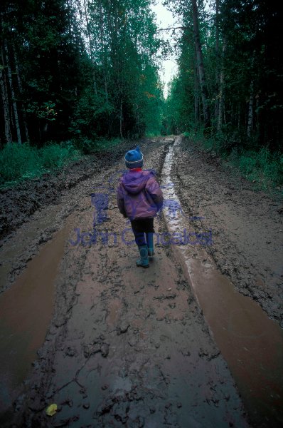 Child Walking in Forest - Siberia