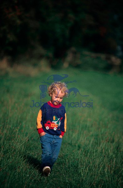 Small boy walking - UK -