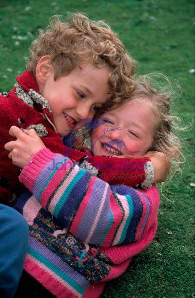 Children Playing in the Grass - Scottland