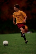 Boy playing soccer (football) - New York - USA- Model released